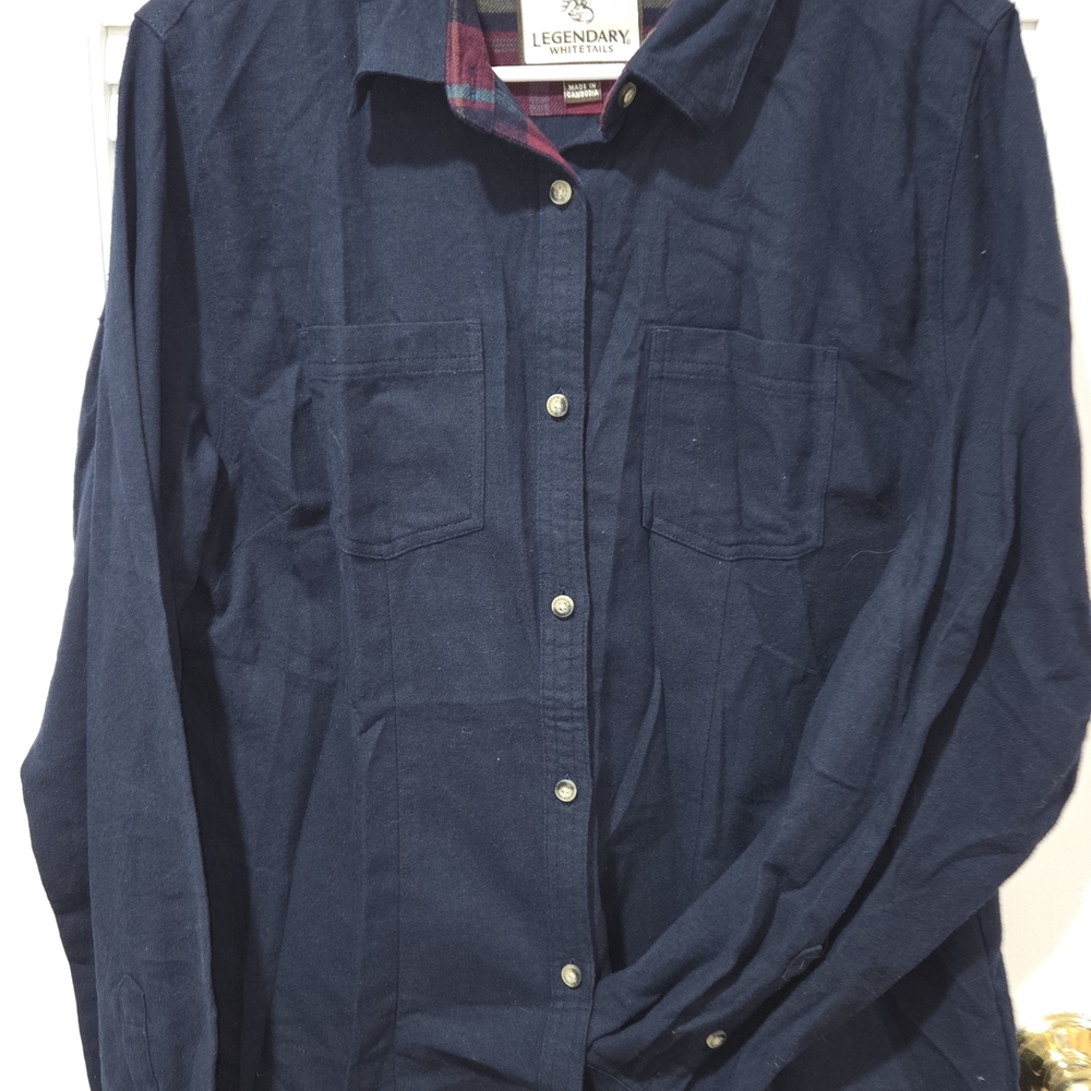 Legendary Whitetails Navy Button-Up Shirt